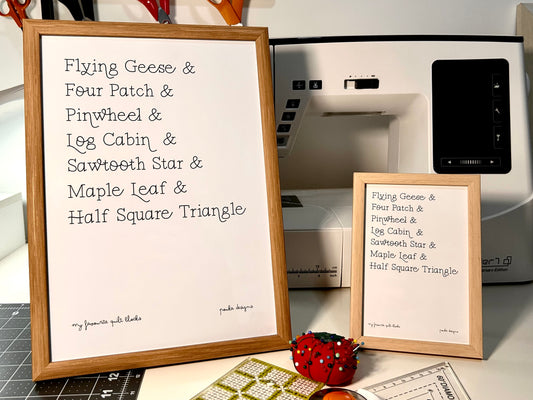 My Favourite Quilt Blocks art print A4